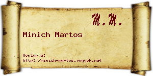 Minich Martos névjegykártya